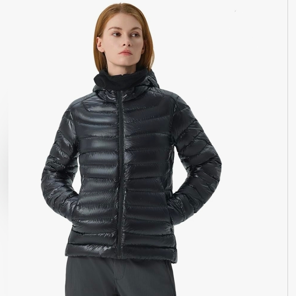 NIB Fitouch Skyline Puff Hood Packable Goose Down Jacket Coat Ultra Light M 😀